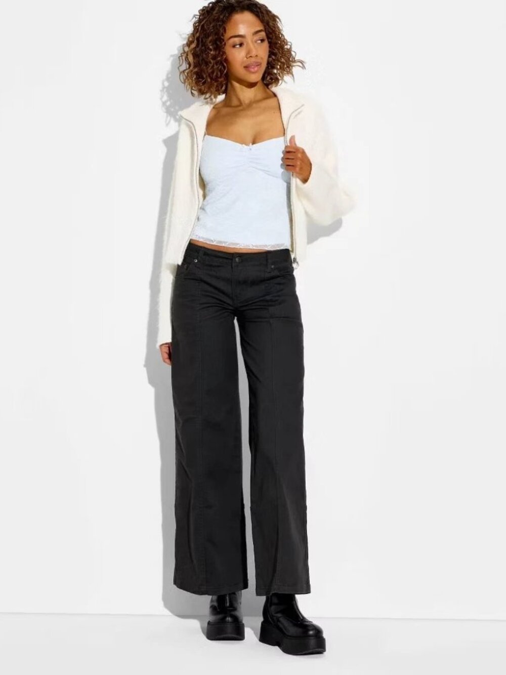 NWT Women's Wild Fable Size XS (Waist 28in) Wide Leg Utility Pants